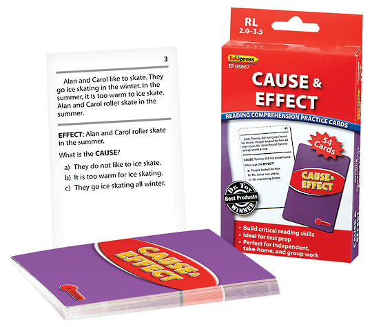 Cause & Effect Reading Comprehension Practice Cards